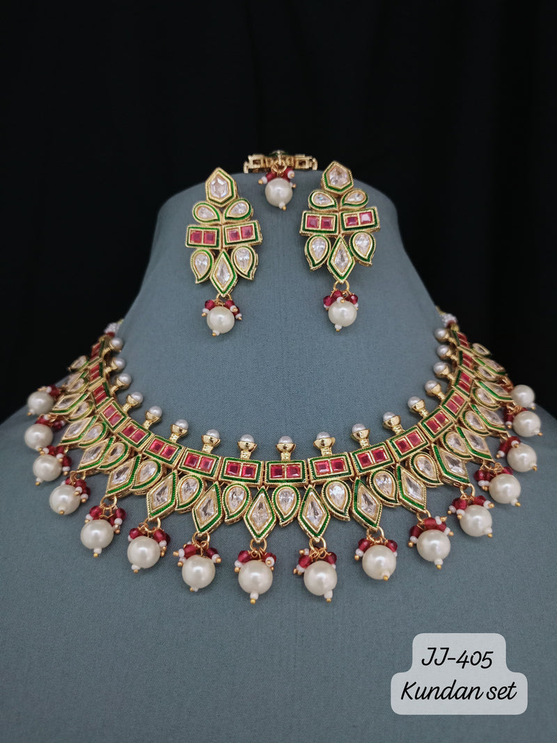 Radiant Rosewood Kundan Necklace Set