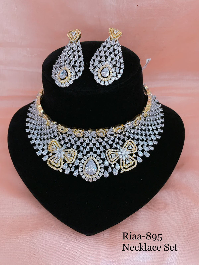 Eye Catching Diamond Studded CZ Necklace Set