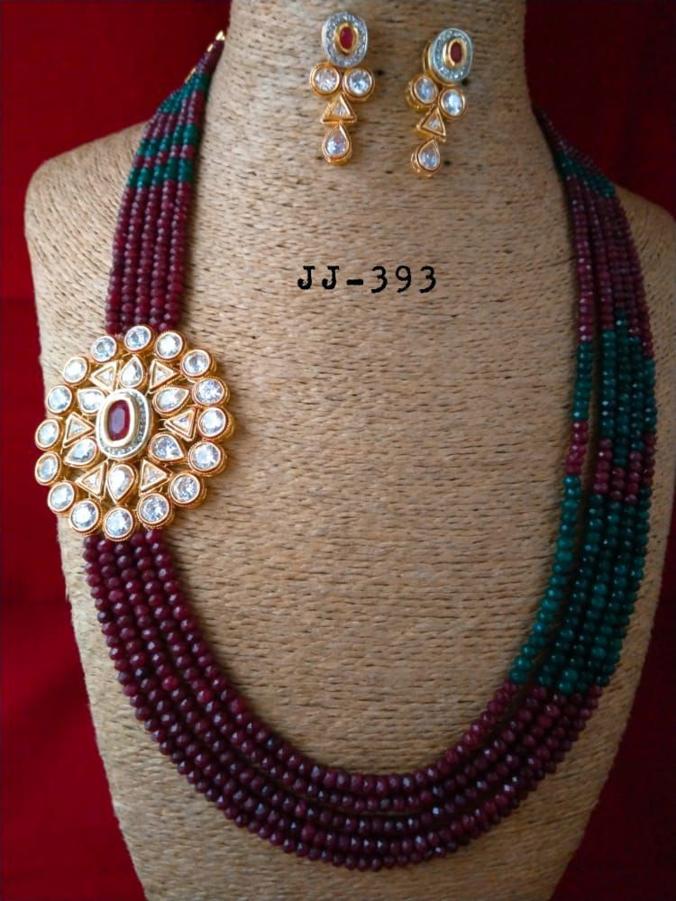 Timeless Oxblood Red Kundan Necklace Set