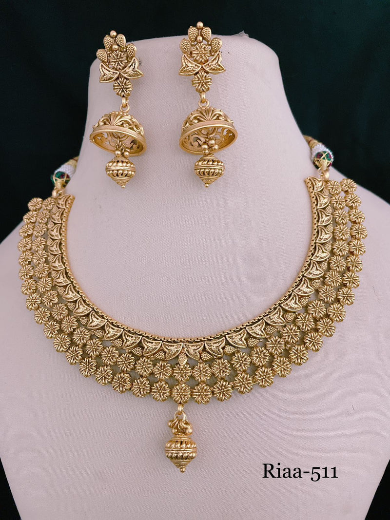 Royal Intricate Gold Plated Necklace Set