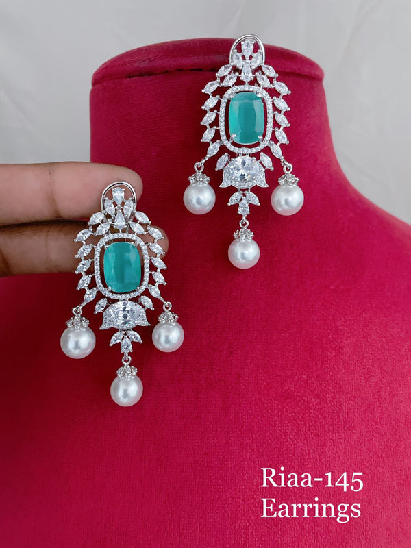 Ravishing Dark Turquoise CZ Earrings