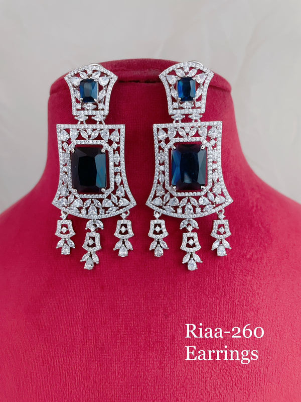 Dainty Broncos Blue CZ Earrings