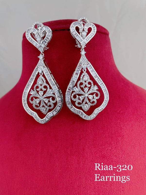 Radiant Engraved CZ Earrings