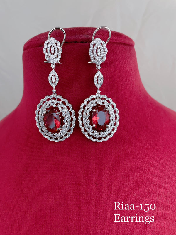 Unique Blood Red CZ Earrings