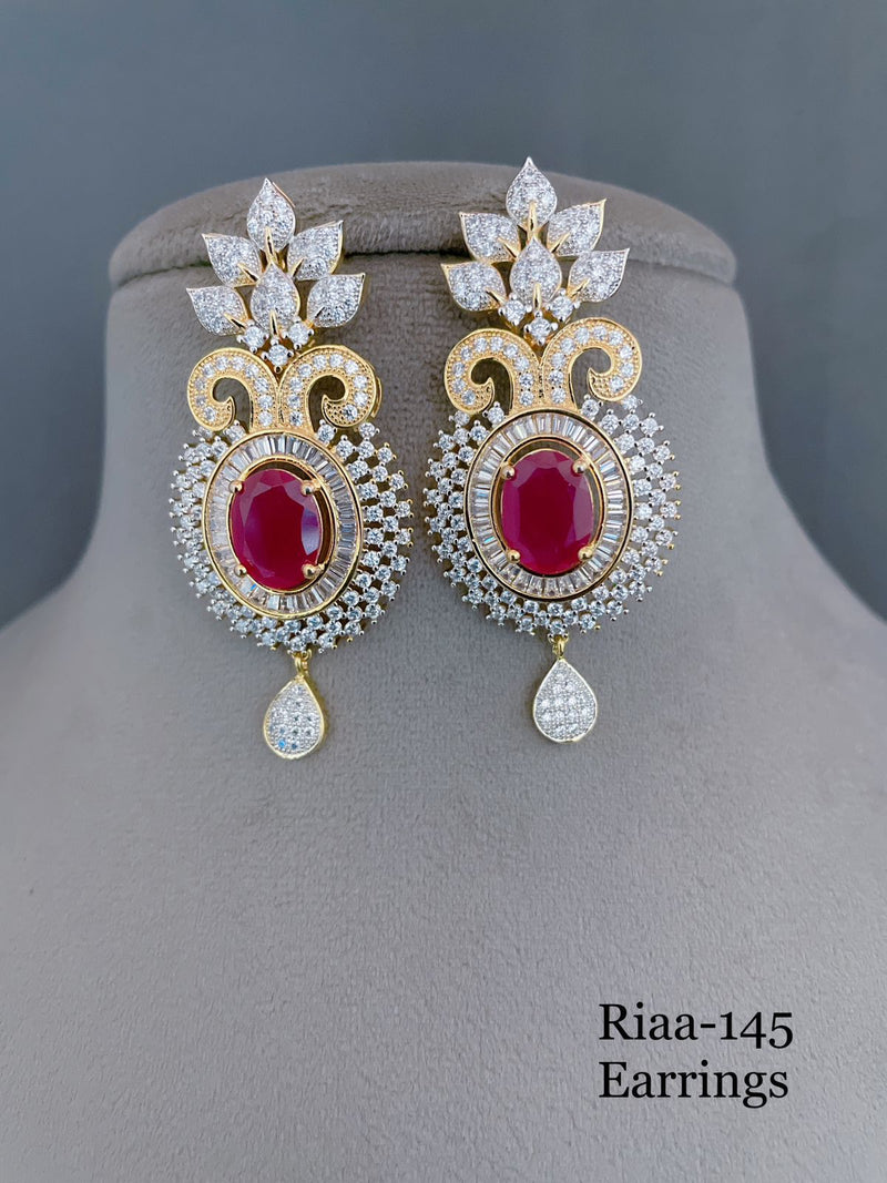 Glamorous Ruby Red CZ Earrings