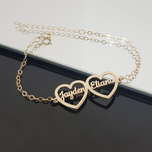 Personalized Hearts Bracelet With Names