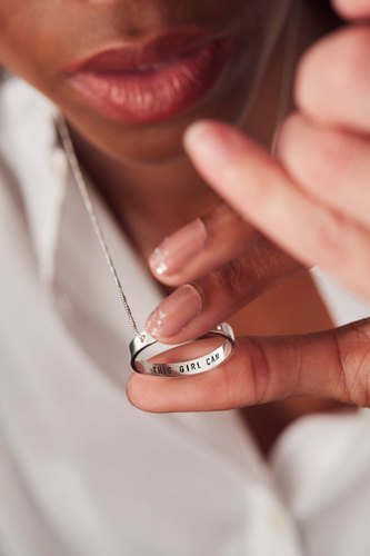 The Inner Circle Ring Chain Name Pendant Necklace