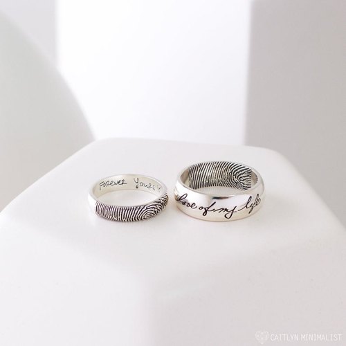 Actual Handwriting & Fingerprint Ring